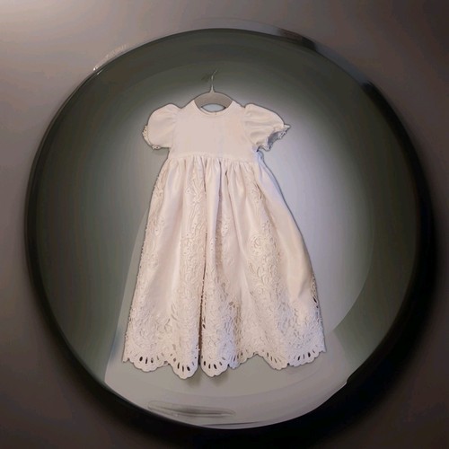 White satin new infant beaded - satin,