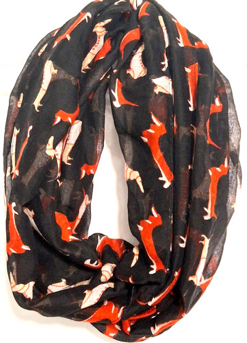 Dachshund infinity scarf black - infinity,