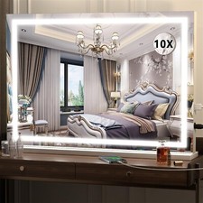 Vanity Mirror with Lights, 80x58cm LED Makeup Mirror with Dimmable 3 Modes White