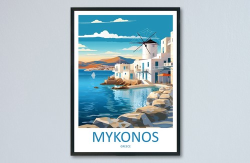 Mykonos travel print - mykonos, wall