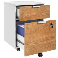 2 Drawer Filing Cabinet With Adjustable Bars A4 Letter White Wood Finish 