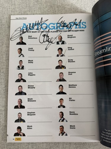Signed 2013 masters snooker - 2013,