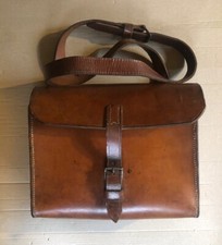 Vintage thick leather shoulder bag satchel, bushcraft, loaders cartridge UKP&P