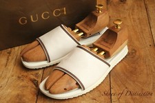 Gucci GG Monogram White Mules Sandals Sliders Flip Flops Men's UK 8 US 9 EU 42