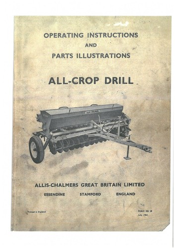 Allis chalmers all crop - chalmers, drill