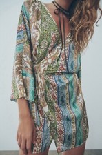 ZARA  Khaki Blue Multicoloured