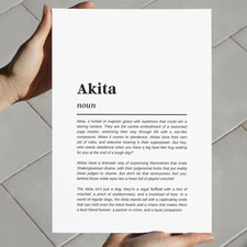 Akita Funny Definition Print -