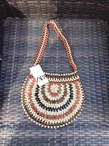 Zara brown beaded handbag - zara,