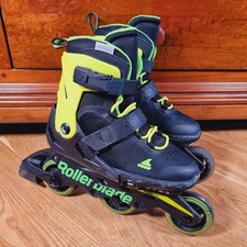 Rollerblade Microblade Inline Skates Adjustable UK Size 4-7 Green 80mm Wheels 