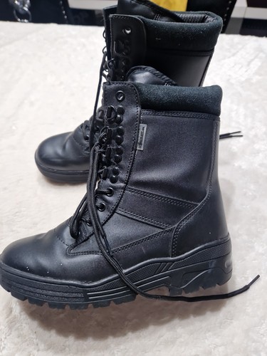 Black kombat boots army police - boots,