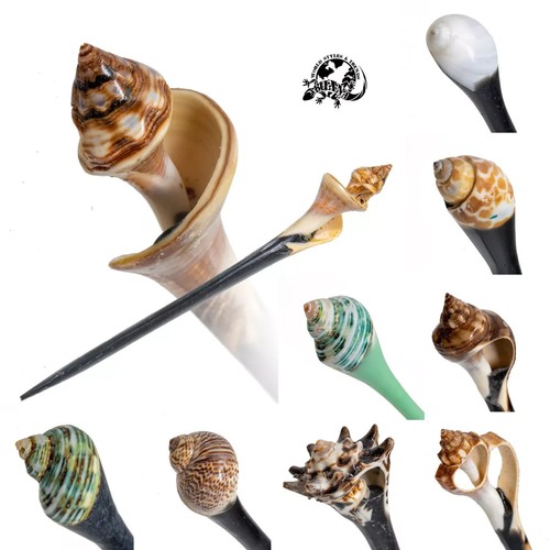 Hair stick pin grip - pin, shell