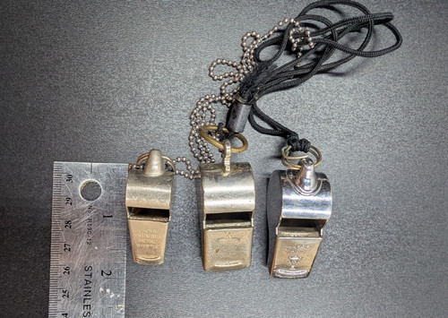 Vintage metal whistle lot - ,