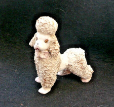 VICTORIAN STAFFORDSHIRE POODLE FIGURE 3 1/2" H, X 3"L Red Markings not clear.