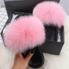 Fluffy Sliders Slippers Ladies