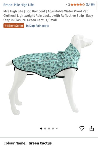 Mile high life dog raincoat - mile,