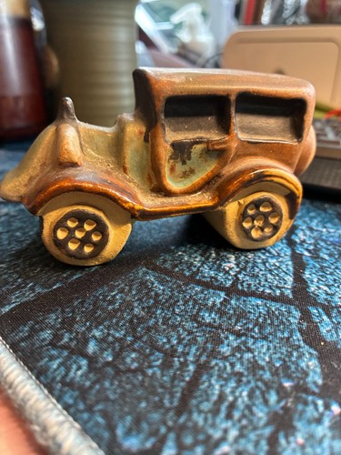 Vintage tremar pottery car - pottery,