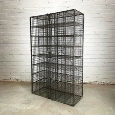 Vintage Industrial Wire Locker Pigeon Hole Cabinet