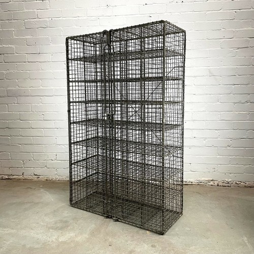 Vintage industrial wire locker - vintage,