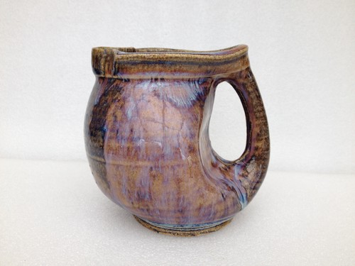 Studio pottery squashed jug - studio,