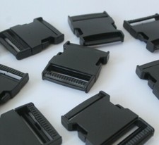 50mm Side Release Buckles Pack of 2 Black Plastic Webbing Strap Fasteners