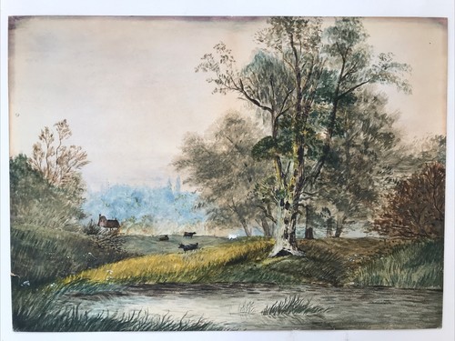 Antique watercolour painting - antique,