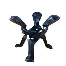 AFRICAN WOODEN UNITY SCULPTURE