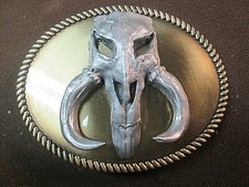 the mandalorian mythosaur  skull star wars biker belt buckle