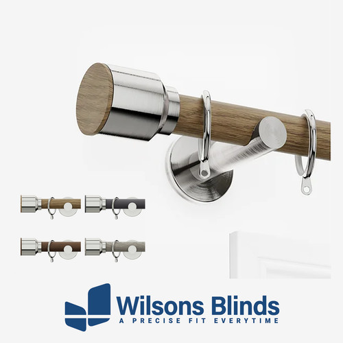 Curtain pole wood effect - curtain, wood-effect