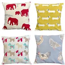Handmade 14" Cushion Cover  Red Elephant  Ochre Dogs   Denim Hens   Scottie Dogs