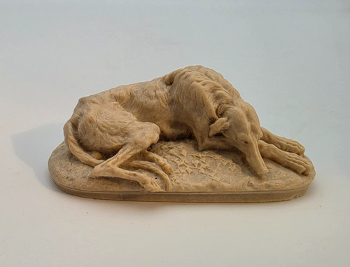 Figurine resting deerhound - -resting,