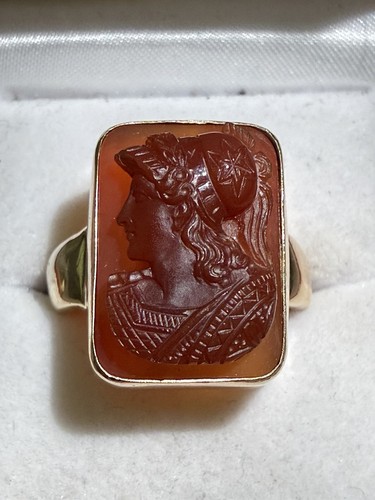 Agate cameo ring portrait - portrait, of