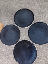 4 x stoneware Deep Nebula Blue