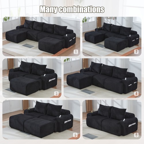 Modular seater corduroy sofa - 2-seater,
