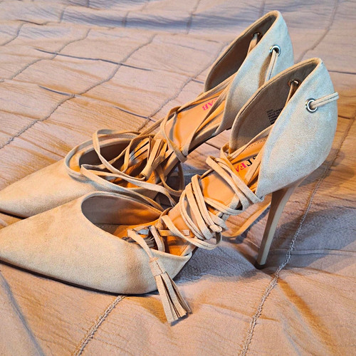 Justfab beige faux suede - faux,