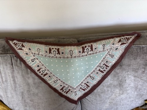 Silk scarf triangular vintage - scarf,