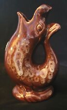 Vintage Kernewek Pottery seal gurgle jug vase Goonhavern, Cornwall - 18 cm