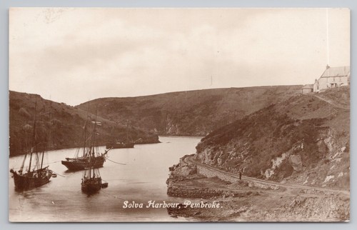 Solva harbour old sailing - solva,