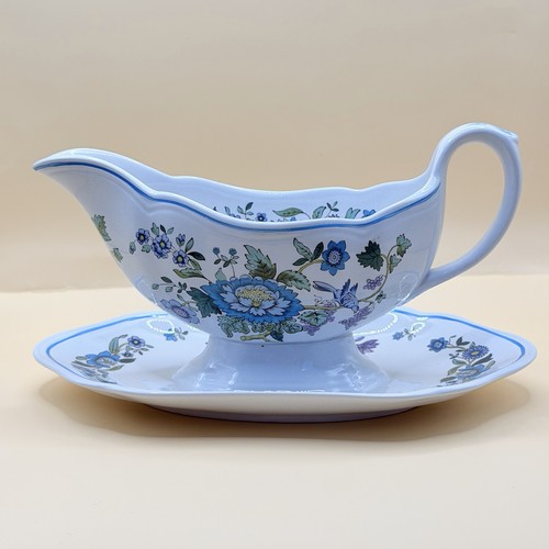 Spode mulberry blue gravy boat - mulberry,