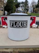 Vintage Enamel Flour Bin