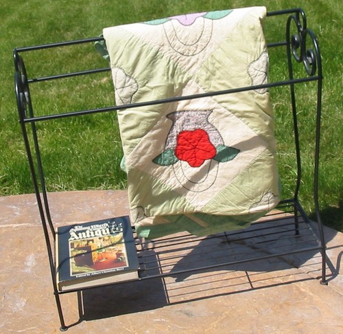 Blanket rack metal scroll iron - blanket,