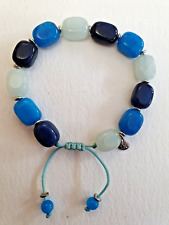 PRETTY LOLA ROSE BLUE / GREY QUARTZ SEMI PRECIOUS GEMSTONE BRACELET VGC
