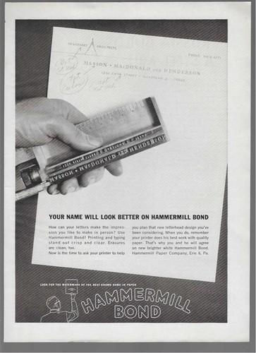 1960 hammermill bond paper - 1960,