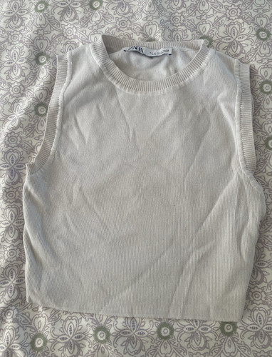 Zara beige knit sleeveless - zara,