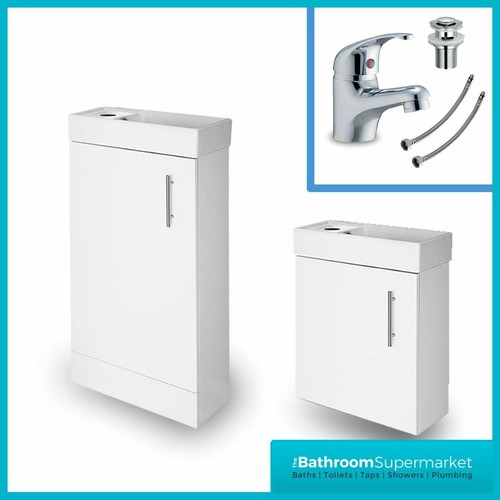 White gloss bathroom vanity - bathroom,