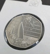 2011 Sailing 50p Olympic Coin in flip - BUNC – Rare Fifty Pence London Games 