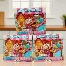 Kids Gummy Ice Cream Candy Kit - Fruit & Raspberry Flavours Sweet - 80g x 3 Box