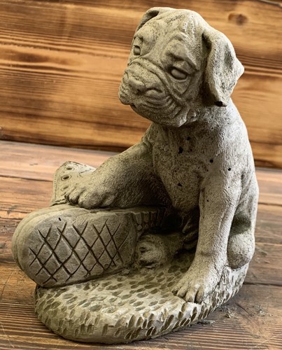 Stone garden cute bulldog - stone,
