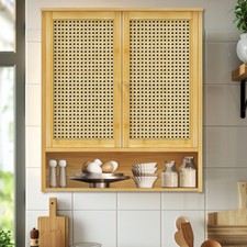 3 Tiers Wall Mounted Medicine Cabinet Wooden Bathroom Cupboard Hanging Display