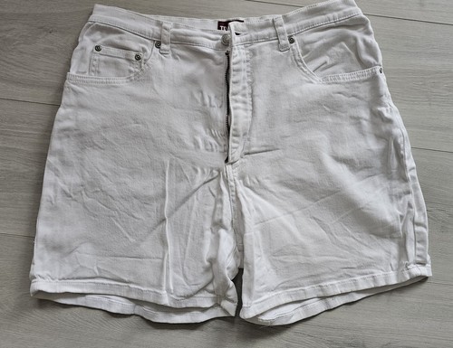 Ladies white denim shorts - ladies,