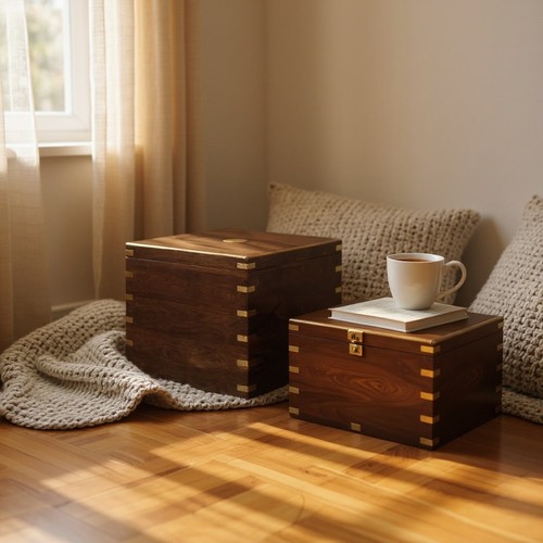 Set rustic wooden trunk - wooden,